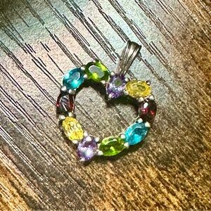 Multi-Color Heart Pendant Necklace - Women Jewelry